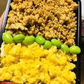クックB28WWK☆'s cooksnap of when they made 母直伝、三色鶏そぼろ弁当.