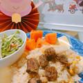 ミファソ's cooksnap of when they made 牛切り落とし肉でステーキ風ピラフ♪.