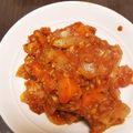 みんてあ's cooksnap of when they made 鶏とナスと人参のバジルトマト煮込み.