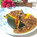 tennisnoah's cooksnap of when they made 超簡単♪レンジで２分南瓜（挽肉あんかけ）.
