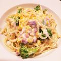 SmileMommy's cooksnap of when they made コーンのクリームスパゲッティ.