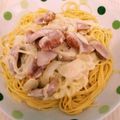なち時雨＠'s cooksnap of when they made 簡単手抜きクリームパスタ.