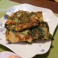 ♪でこ♪'s cooksnap of when they made にらチヂミと柚子胡椒ポン酢タレ.