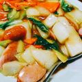 にゃちもと's cooksnap of when they made 青梗菜とウインナーのにんにく炒め.