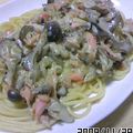 takumikin's cooksnap of when they made 鮭ときのこのクリームパスタ.