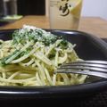 ダイナマイト漆黒's cooksnap of when they made 春菊のジェノベーゼ風パスタ.
