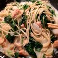 ame-ikuru's cooksnap of when they made サーモンとほうれん草のクリームパスタ.