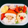 げんきmamma's cooksnap of when they made キャラ弁♡クリスマスサンタさんとトナカイ.