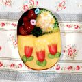 kazupooh77's cooksnap of when they made キャラ弁に赤ウィンナーで簡単チューリップ.