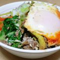 ハロゲン's cooksnap of when they made チンゲンサイとひき肉のピリ辛丼.