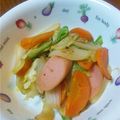 まるるんゆかりん's cooksnap of when they made キャベツと魚肉ソーセージのガーリック風味.