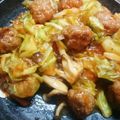 ぶっちー☆☆'s cooksnap of when they made 肉団子とキャベツのトマトあんかけ炒め.