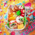 Kyanda⇔☆'s cooksnap of when they made キャラ弁＊簡単♪たぬきおにぎりの秋弁当.