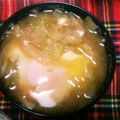 ☆yopipi's cooksnap of when they made 半熟卵とたっぷりせんキャベツの満腹味噌汁.