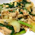 たなコアラ's cooksnap of when they made 卵モヤシ青梗菜ニラ豚肉のピリ辛炒め.