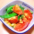ゆうジュニア's cooksnap of when they made スナップえんどうとトマトのにんにく炒め.