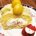 lucey☆girl's cooksnap of when they made 簡単ロールケーキで*さつまいモンブラン.