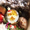 aihamu's cooksnap of when they made クリスマス弁当☆ゆで卵☆簡単♩☆キャラ弁.