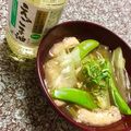 ふたごゆき's cooksnap of when they made 朝食 キャベツと絹さやの味噌汁.