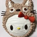 ♥momonga♥'s cooksnap of when they made *トトロをかぶったキティちゃんケーキ*.