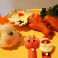 fleur＊miho's cooksnap of when they made クリスマス　サンタ＆トナカイ　キャラ弁.