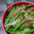 みがつくひと's cooksnap of when they made 春菊の茎とベーコンの炒め物.