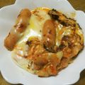 iketa's cooksnap of when they made 簡単おつまみ！ウインナーエッグキムチーズ.