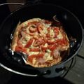 平井のたろー's cooksnap of when they made キャンプ アウトドア BBQで簡単ピザ.
