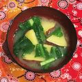 なつき☆ミ's cooksnap of when they made さつま芋と小松菜のお味噌汁♪.