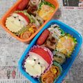クックD22ZB7☆'s cooksnap of when they made クリスマスキャラ弁✽サンタさんと雪だるま.