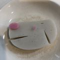 panlink's cooksnap of when they made かまぼこ飾り切り『戌年』簡単バージョン.