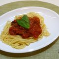 horseland's cooksnap of when they made タコとベーコンのトマトパスタ.