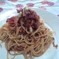 ＊raiz＊'s cooksnap of when they made ベーコンのトマトソースパスタ☆娼婦風.