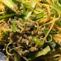 和みなみ's cooksnap of when they made じゃこと小松菜のにんにくパスタ.