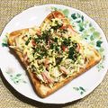 なつき☆ミ's cooksnap of when they made お好み焼き風☆かにかまチーズトースト.