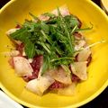 arippy's cooksnap of when they made 寒ブリのカルパッチョ すだち醤油ドレ.