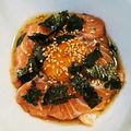 食いしん坊あー's cooksnap of when they made サーモンの卵黄のせ☆和風ユッケ仕立て.