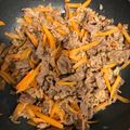 クックMEGBKA☆'s cooksnap of when they made 簡単！牛肉と人参のわさび醤油炒め.