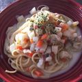 ちびひげ's cooksnap of when they made リメイク☆クラムチャウダーのクリームスパ.