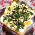 ぽぽきゅ's cooksnap of when they made 茹で卵の海苔胡麻紫蘇風味トースト.