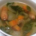 九道礼菜's cooksnap of when they made ✿セロリとウインナーのスープ✿.
