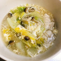 ぱんだ170071's cooksnap of when they made きのこと白菜の食べる野菜かきたまスープ鍋.