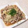 クックKIS27J☆'s cooksnap of when they made 大根豚バラゆり根まいたけのぽん酢炒め.