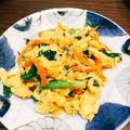 いまなつ28's cooksnap of when they made ニラと玉子と人参の炒め物【醤油味】.