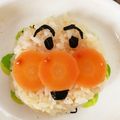 まーくんママ♫'s cooksnap of when they made 一歳の誕生日 離乳食アンパンマンプレート.