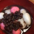 椋かぁちゃん's cooksnap of when they made 簡単☆紅白白玉ぜんざい☆お正月おせちに☆.