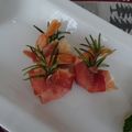 melmarilyn's cooksnap of when they made 海老の生ハム巻・ローズマリー串.
