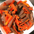 りんごぉぉぉ's cooksnap of when they made 蒟蒻と人参の昆布茶炒め☆お弁当や副菜に◎.