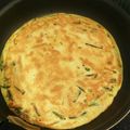 monchi”'s cooksnap of when they made 混ぜるだけの巨大おやき「にらせんべい」.
