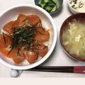 ☆こぶたママ☆'s cooksnap of when they made サーモンのヅケ親子丼♪.